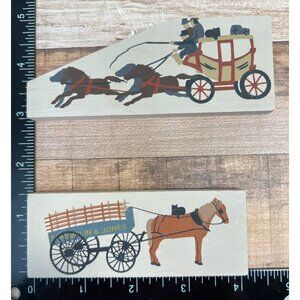 Cats Meow Vintage Style Horse And Carriage Wall Decor Art Pieces - Set Of 2